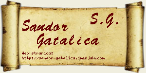 Šandor Gatalica vizit kartica
